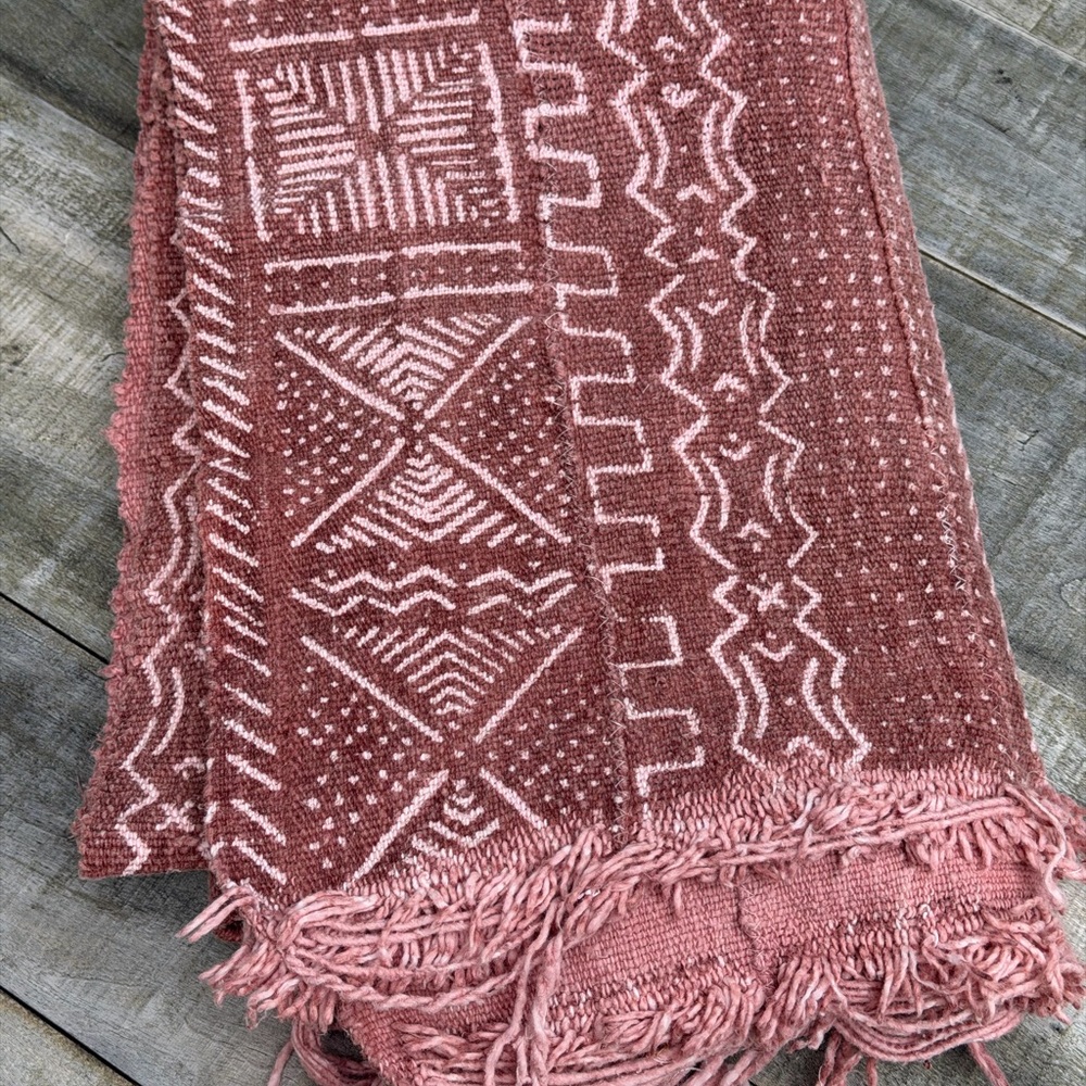 Vintage African Faded Terracotta Mudcloth 60” L x 41” W Textile | No. 126 - Picture 6 of 8